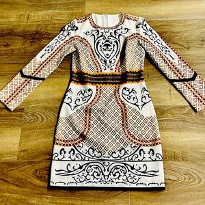 Baroque Knee-Length Dress